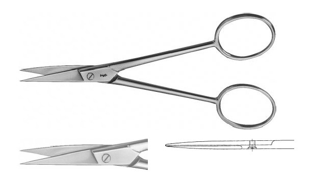 Очні ножиці делікатні прямі гострі/гострі 110 мм